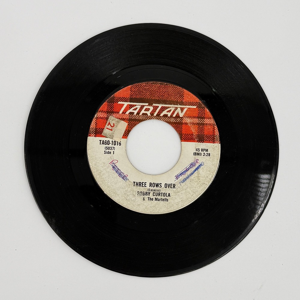 Bobby Curtola Three Rows Over 1963 Canadian Variant Tartan 7" 45 RPM TA60-1016